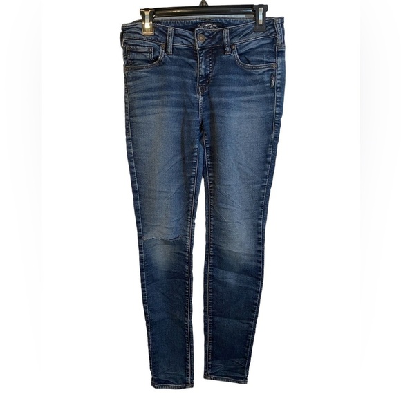 Silver Jeans  Co. Aiko High Rise Skinny Joga. Jean Medium Wash Ladies W28/L31 - Picture 1 of 12